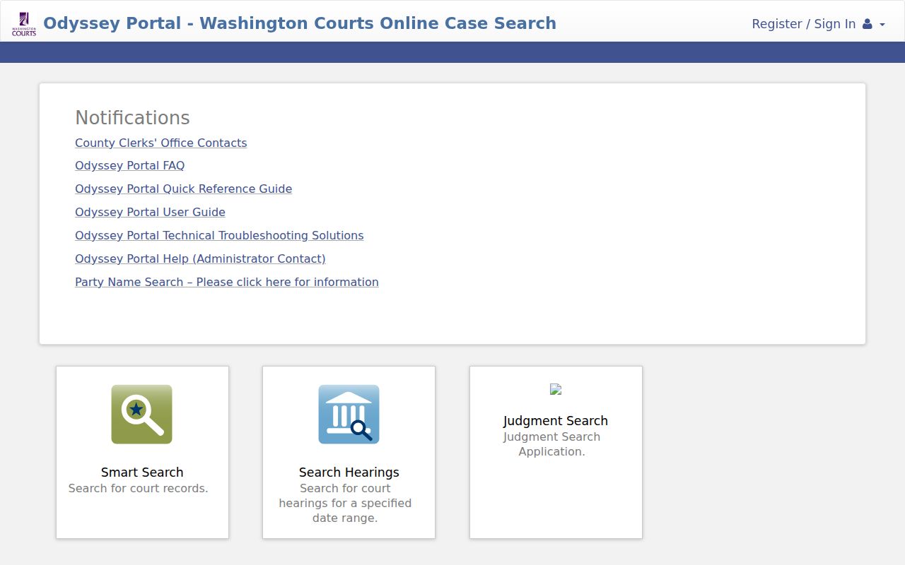 Columbia County Superior Court docket search Odyssey public access entry