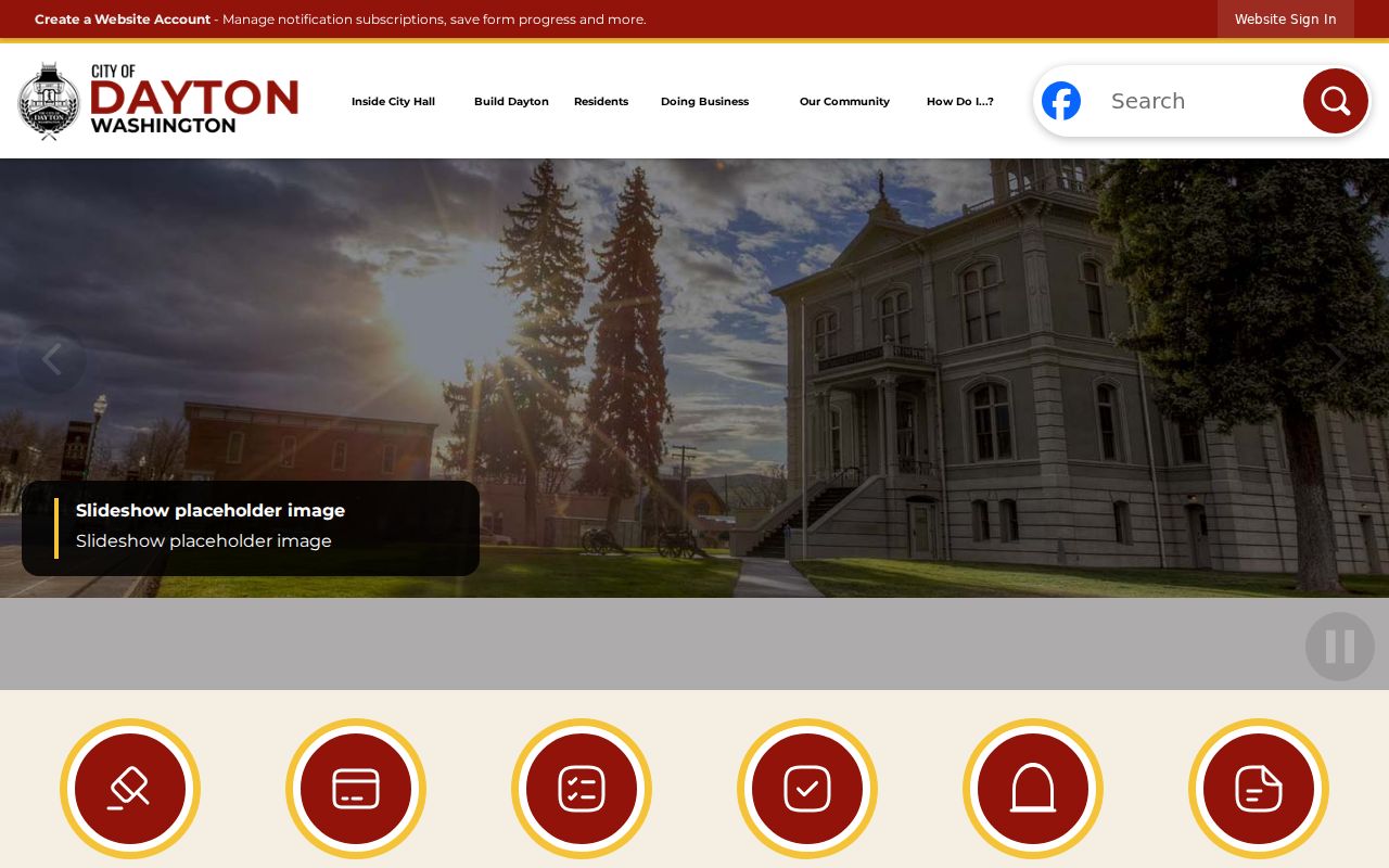 Dayton city government page distinguished from Dayton court records