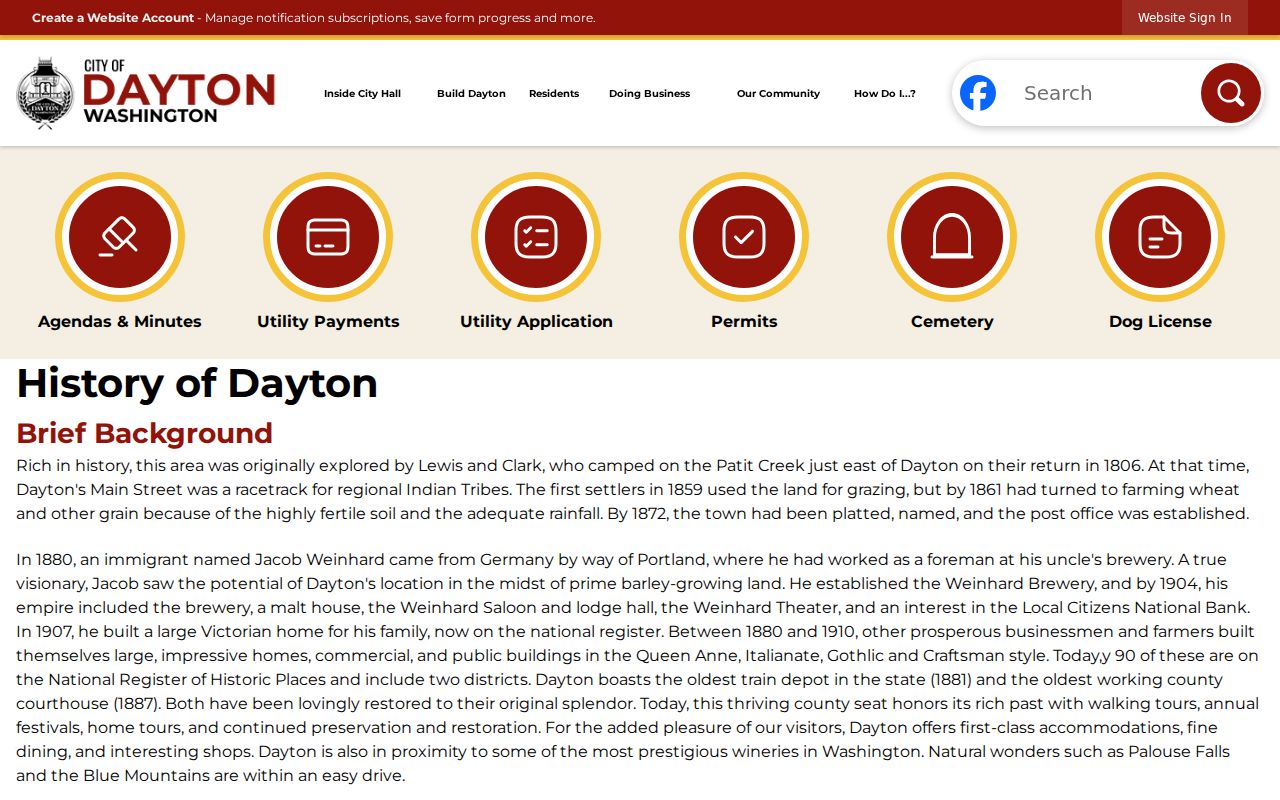 Dayton civic history and courthouse context for Dayton court records