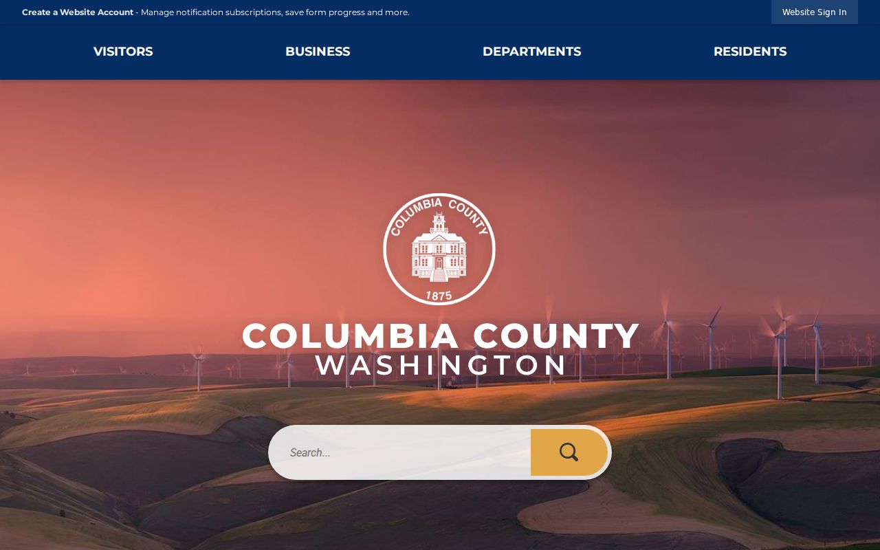 Columbia County government court docket access page
