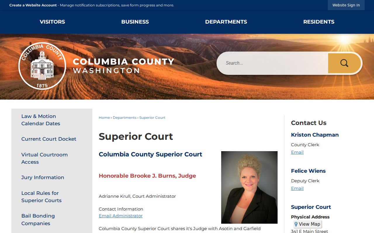 Official Columbia County Superior Court information page